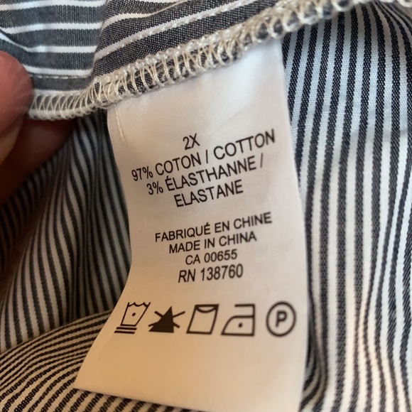 ADDITION ELLE STRIPED BUTTON DOWN BLOUSE SHIRT PLUS SIZE 2X - Picture 8 of 8